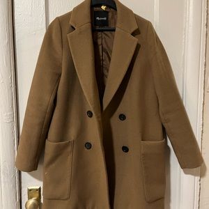 Madewell camel/tan wool peacoat - small